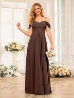 Elowen Brown front view bridesmaid dress