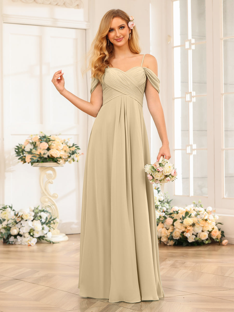 Elowen Champagne back view bridesmaid dress