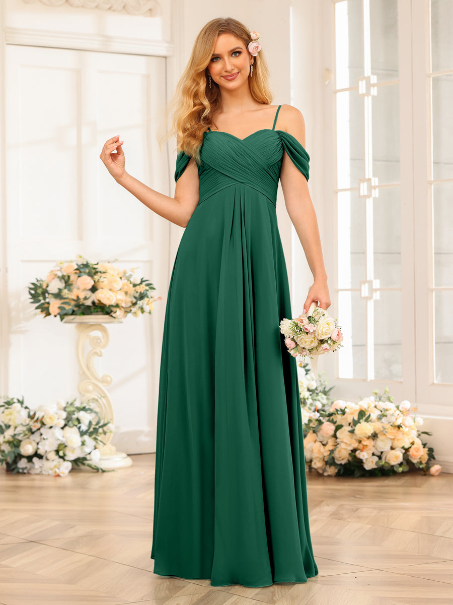 Elowen Hunter Green front view bridesmaid dress