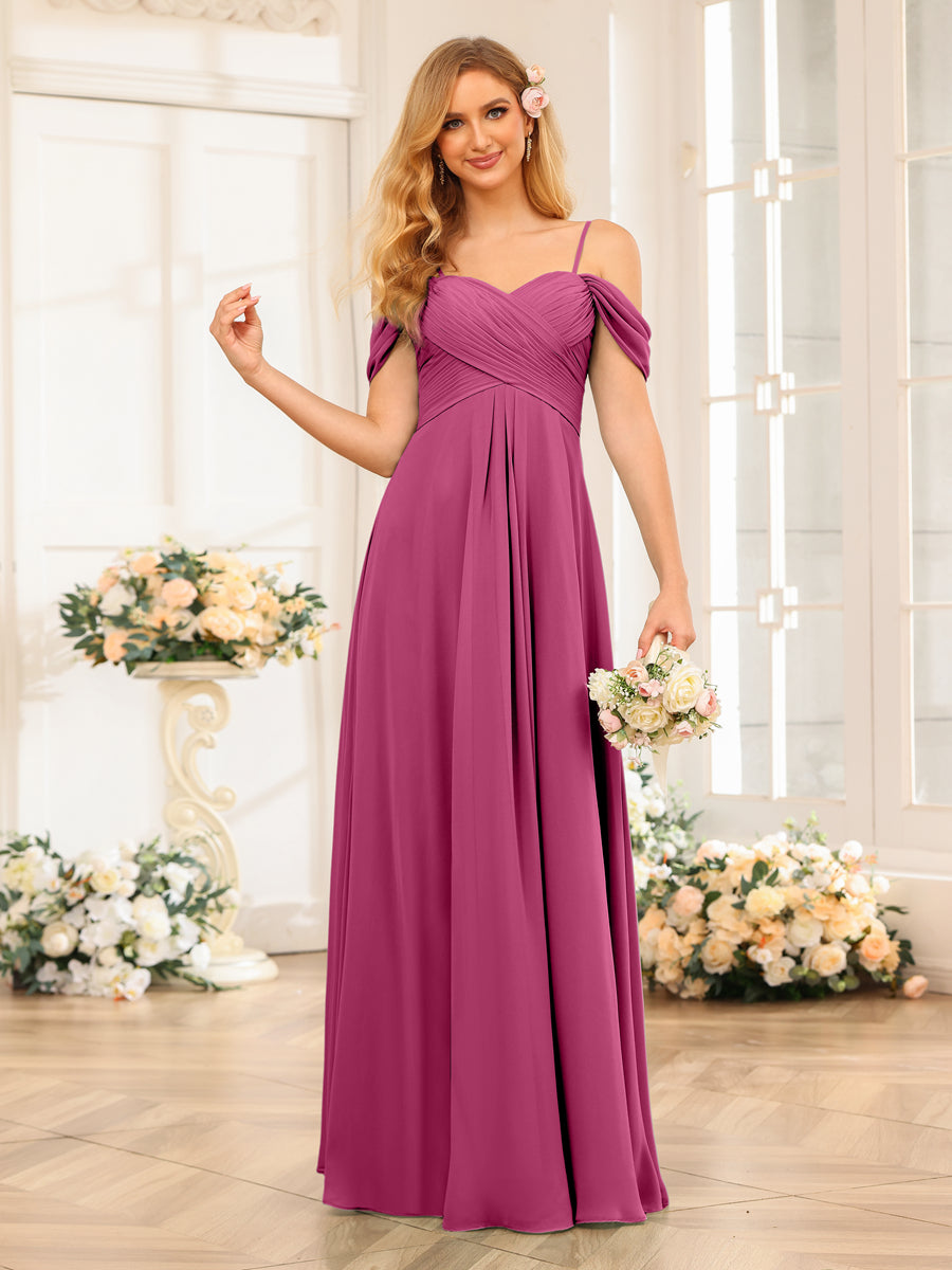 Elowen Fuchsia back view bridesmaid dress
