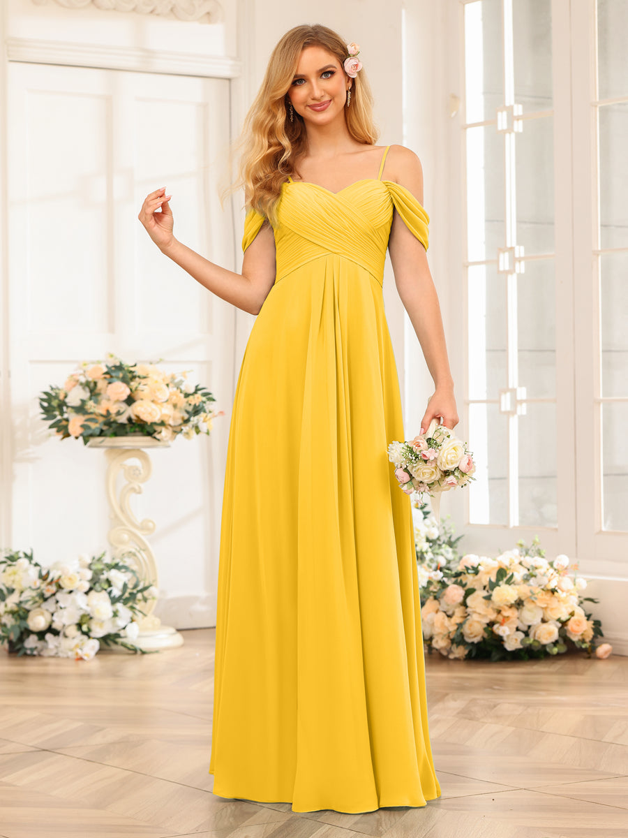 Elowen Gold back view bridesmaid dress
