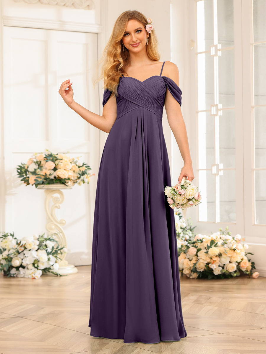 Elowen Grape front view bridesmaid dress