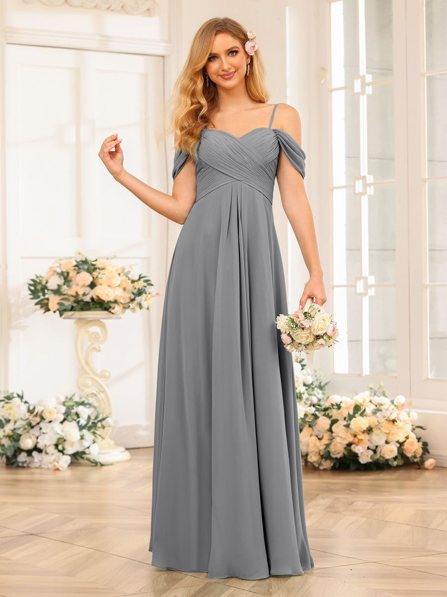 Elowen Grey front view bridesmaid dress