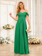 Elowen Forest Green front view bridesmaid dress