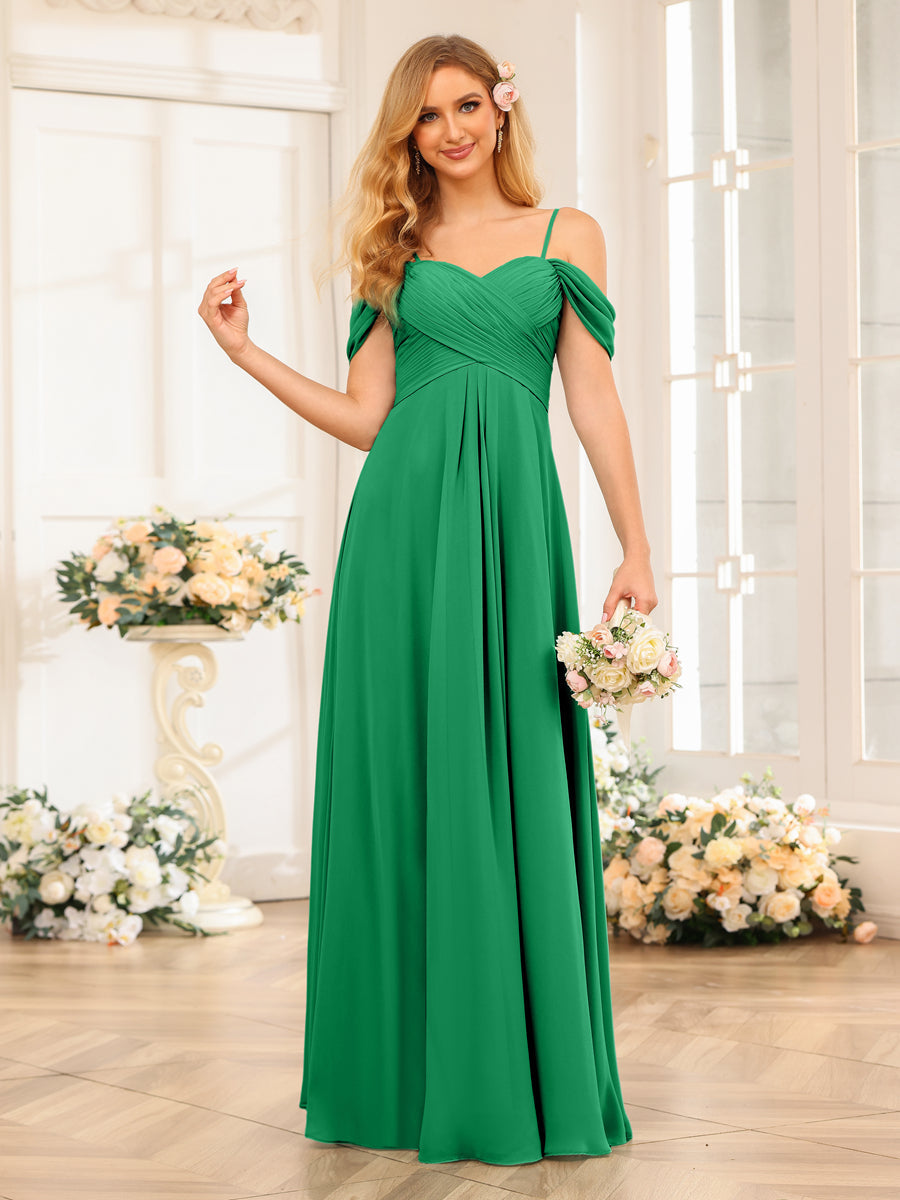 Elowen Forest Green front view bridesmaid dress