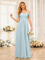 Elowen Sky Blue front view bridesmaid dress