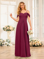Elowen Burgundy side view bridesmaid dress