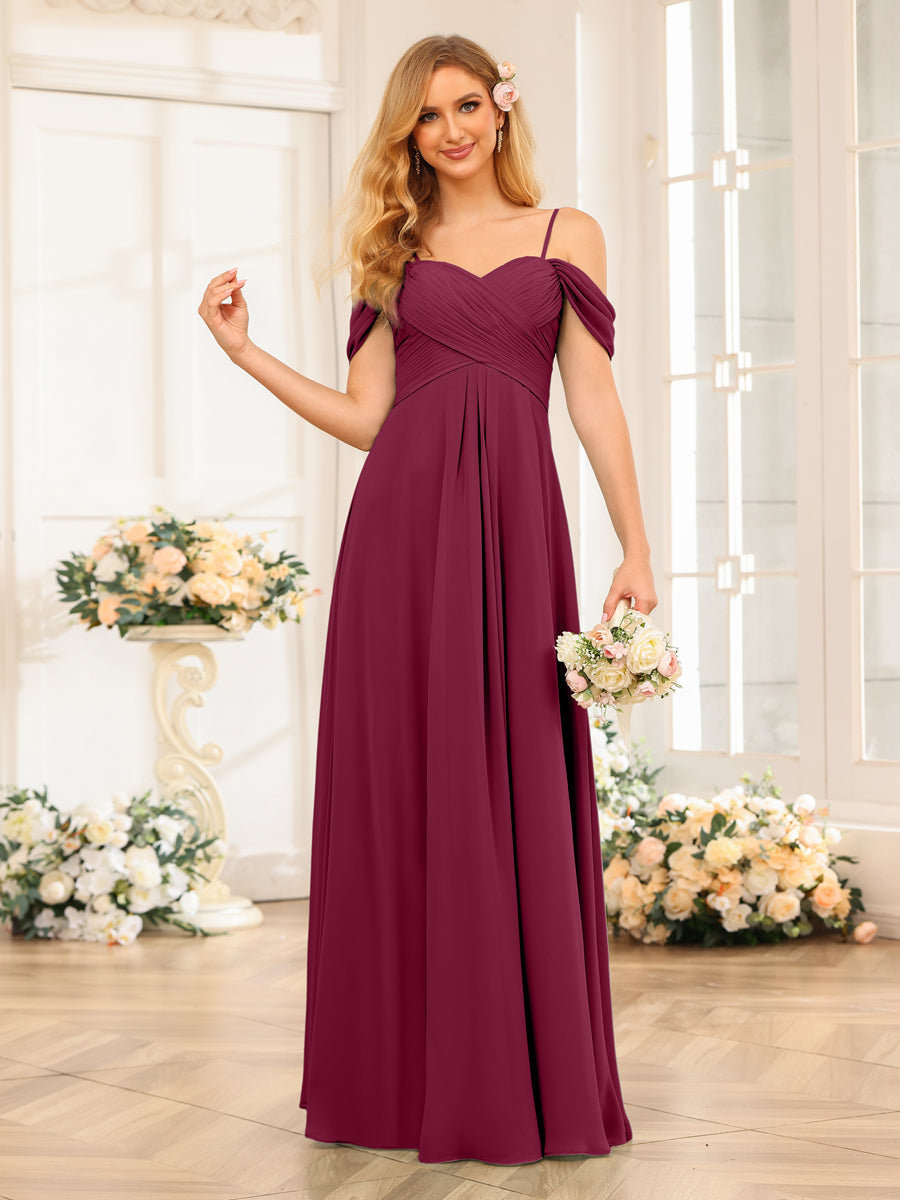 Elowen Burgundy side view bridesmaid dress