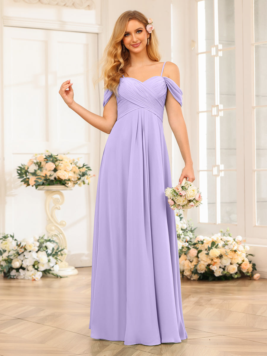 Elowen Lilac front view bridesmaid dress