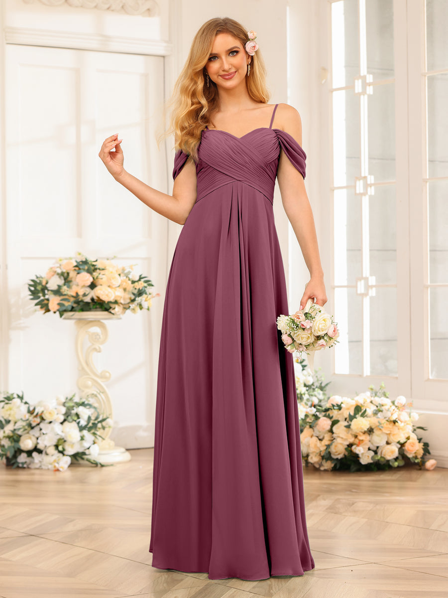 Elowen Plum front view bridesmaid dress