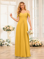 Elowen Gold front view bridesmaid dress