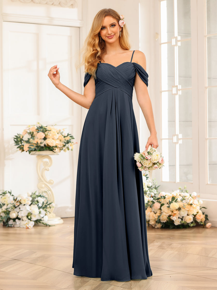 Elowen Navy Blue front view bridesmaid dress