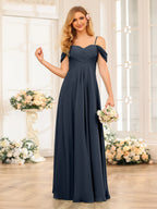 Elowen Navy Blue front view bridesmaid dress