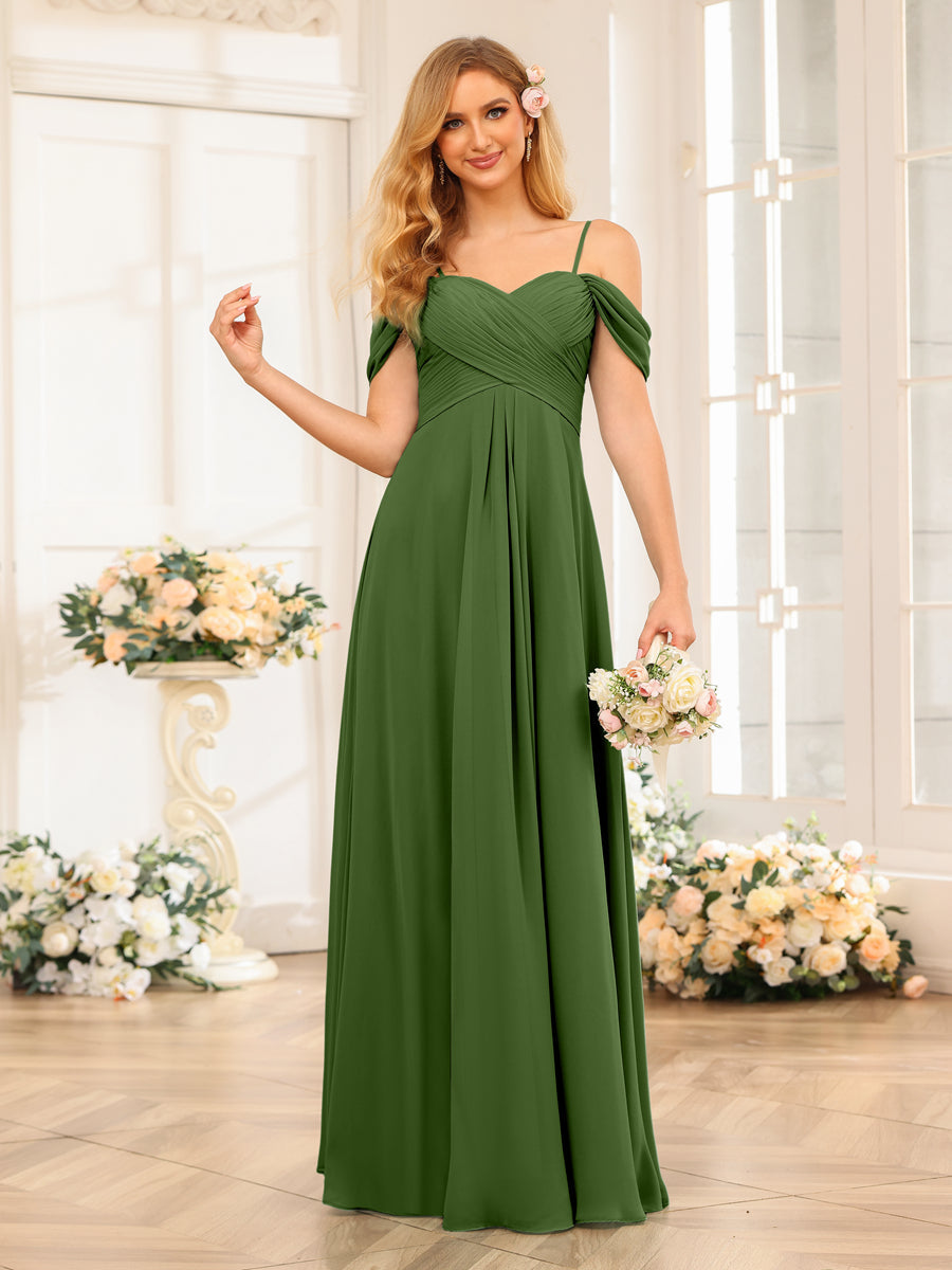 Elowen Olive Green front view bridesmaid dress