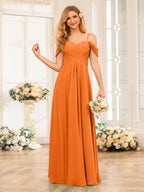 Elowen Orange front view bridesmaid dress