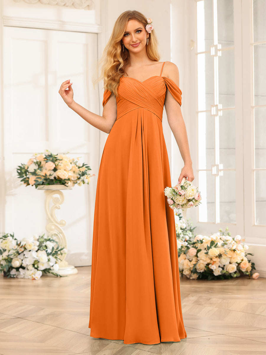 Elowen Orange front view bridesmaid dress