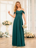Elowen Peacock front view bridesmaid dress