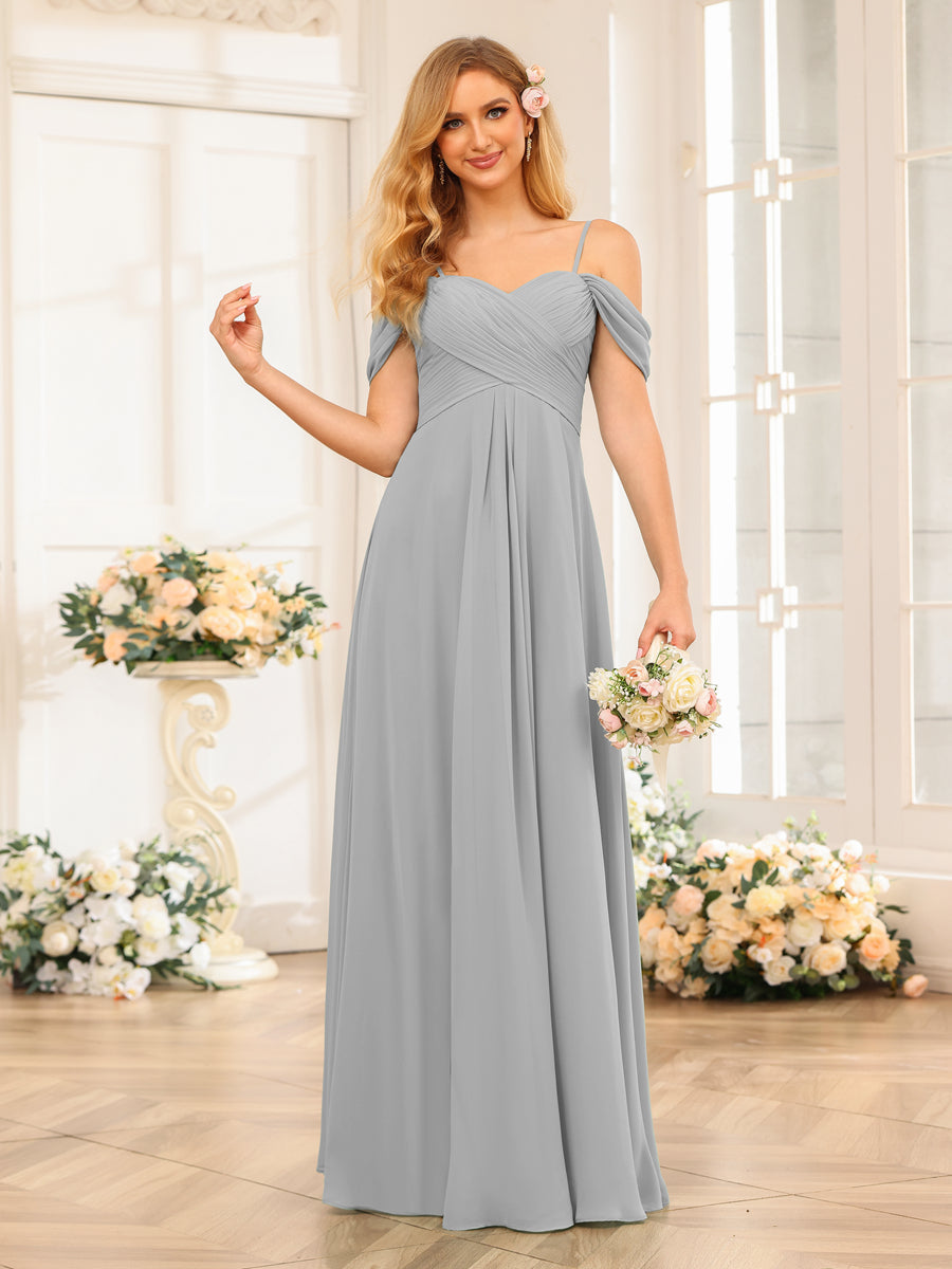 Elowen Silver front view bridesmaid dress