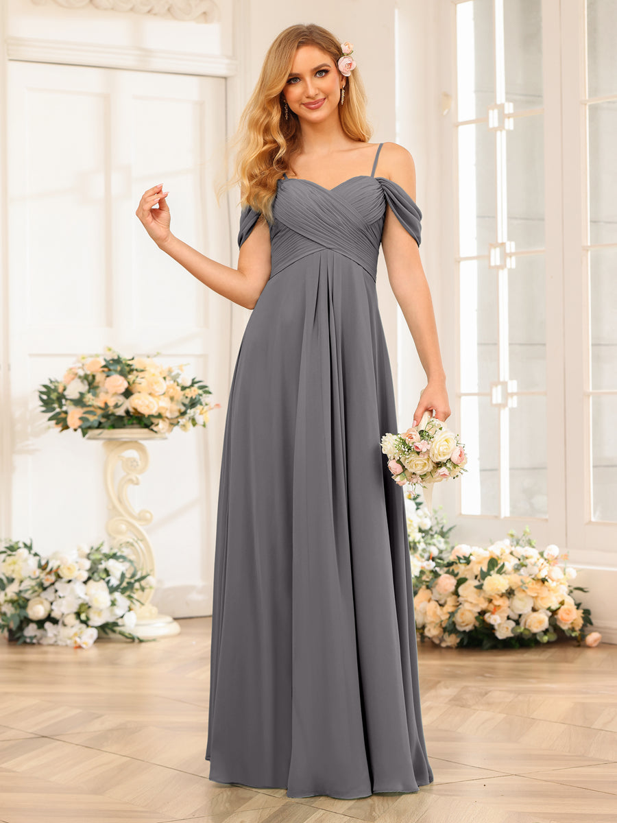 Elowen Steel Grey front view bridesmaid dress