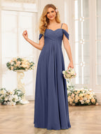 Elowen Dusty Blue back view bridesmaid dress