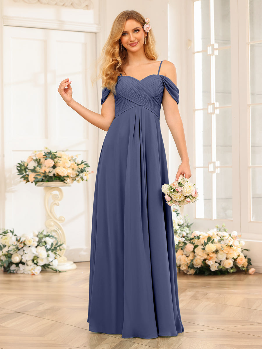 Elowen Dusty Blue back view bridesmaid dress
