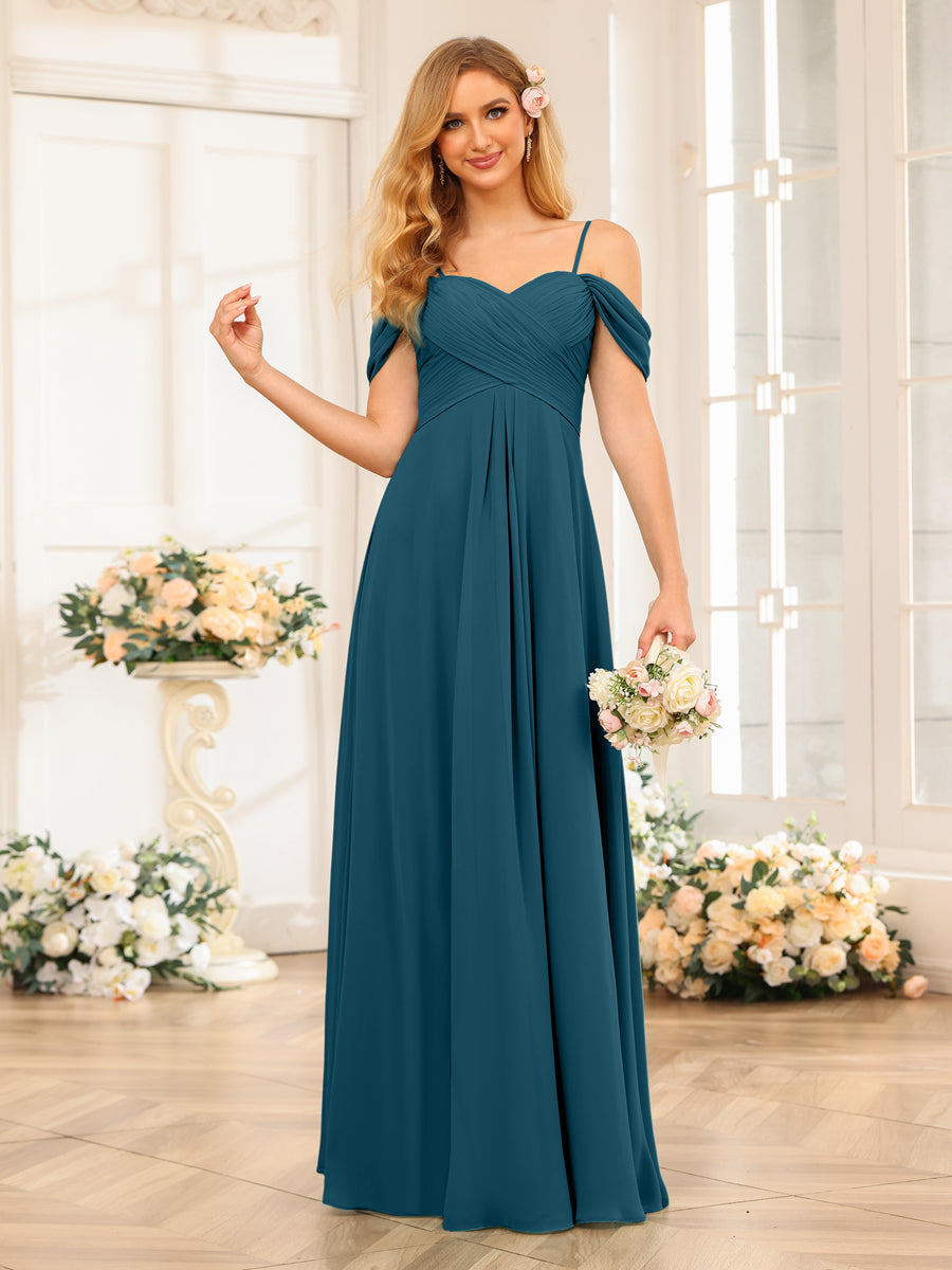 Elowen Teal front view bridesmaid dress