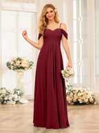 Elowen Burgundy back view bridesmaid dress