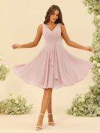 Oriane Blush front view bridesmaid dress