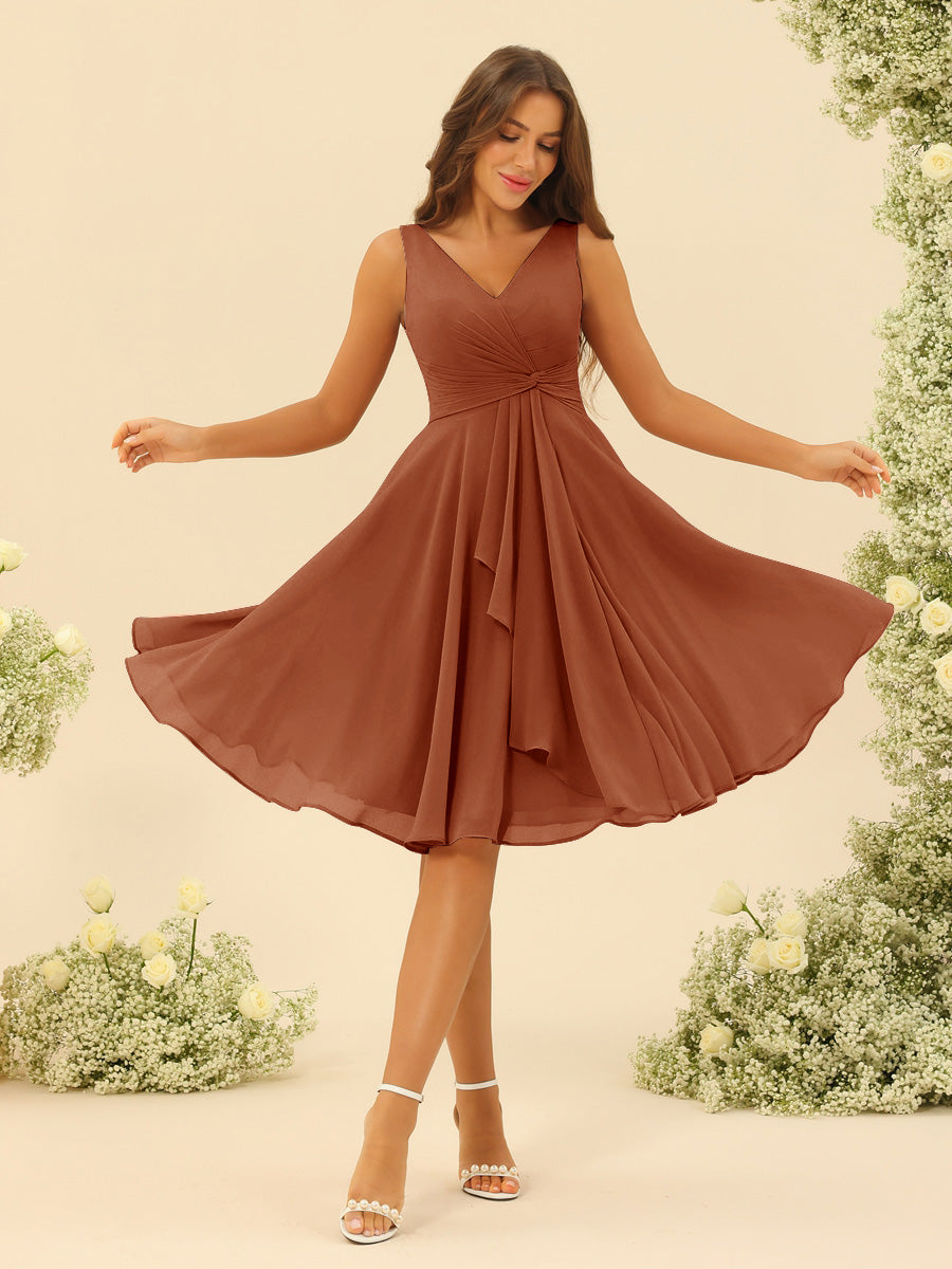 Oriane Burnt Orange front view bridesmaid dress