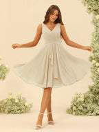 Oriane Champagne front view bridesmaid dress