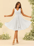 Oriane Ivory front view bridesmaid dress