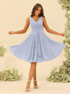 Oriane Lavender front view bridesmaid dress