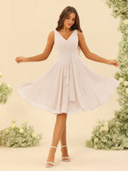 Oriane Champagne back view bridesmaid dress