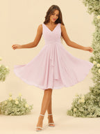 Oriane Pearl Pink front view bridesmaid dress