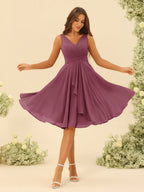 Oriane Plum front view bridesmaid dress