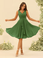 Oriane Olive Green front view bridesmaid dress