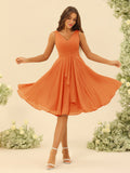 Oriane Orange front view bridesmaid dress