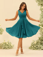 Oriane Peacock front view bridesmaid dress