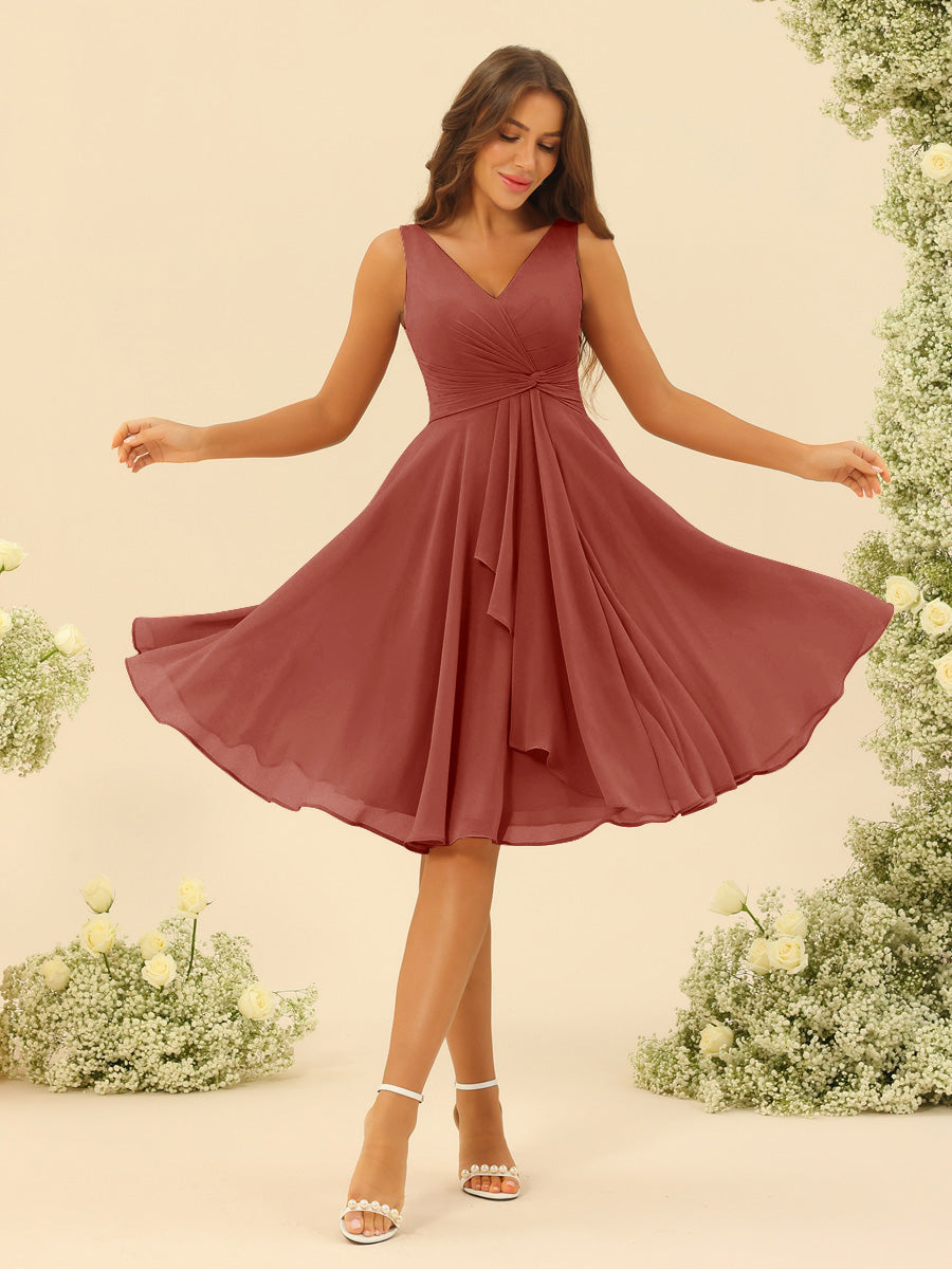 Oriane Rust front view bridesmaid dress