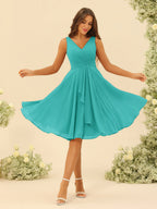 Oriane Turquoise back view bridesmaid dress