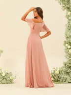 Fiamma Peach back view bridesmaid dress
