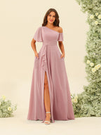 Fiamma Dusty Rose back view bridesmaid dress