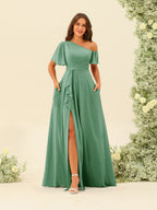 Fiamma Eucalyptus front view bridesmaid dress