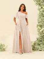 Fiamma Champagne back view bridesmaid dress