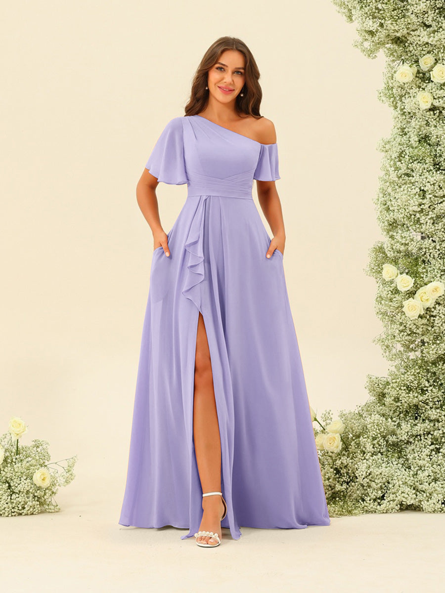 Fiamma Lilac back view bridesmaid dress