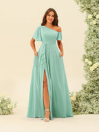 Fiamma Mint Green front view bridesmaid dress