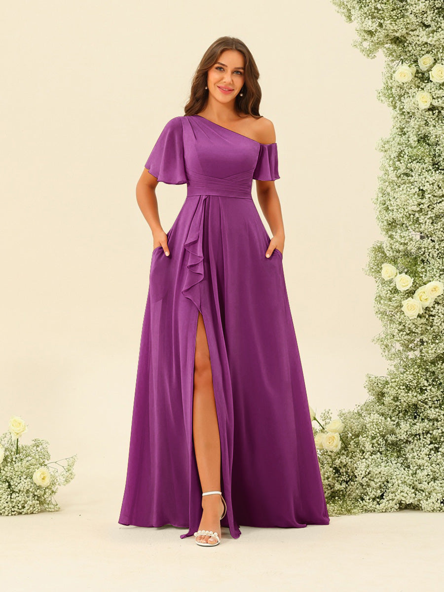 Fiamma Orchid front view bridesmaid dress