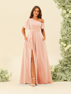 Fiamma Peach detail view 7 bridesmaid dress