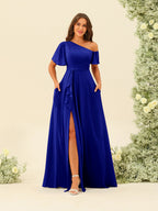 Fiamma Royal Blue side view bridesmaid dress