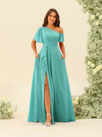 Fiamma Pool Blue back view bridesmaid dress